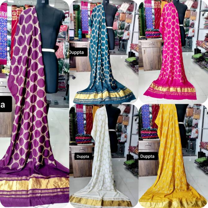 Lagadi Patta Chanderi Silk Designer Dupatta Wholesale Shop In Surat
